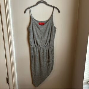 Akira Gray Fitted Asymmetrical Dress